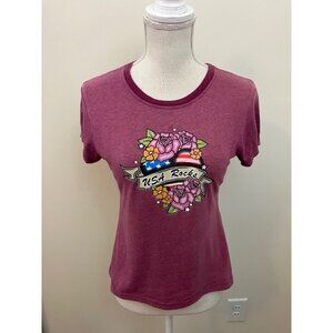 Weavers Girl Red Short Sleeve Tee "USA Rocks" Size XL Girls